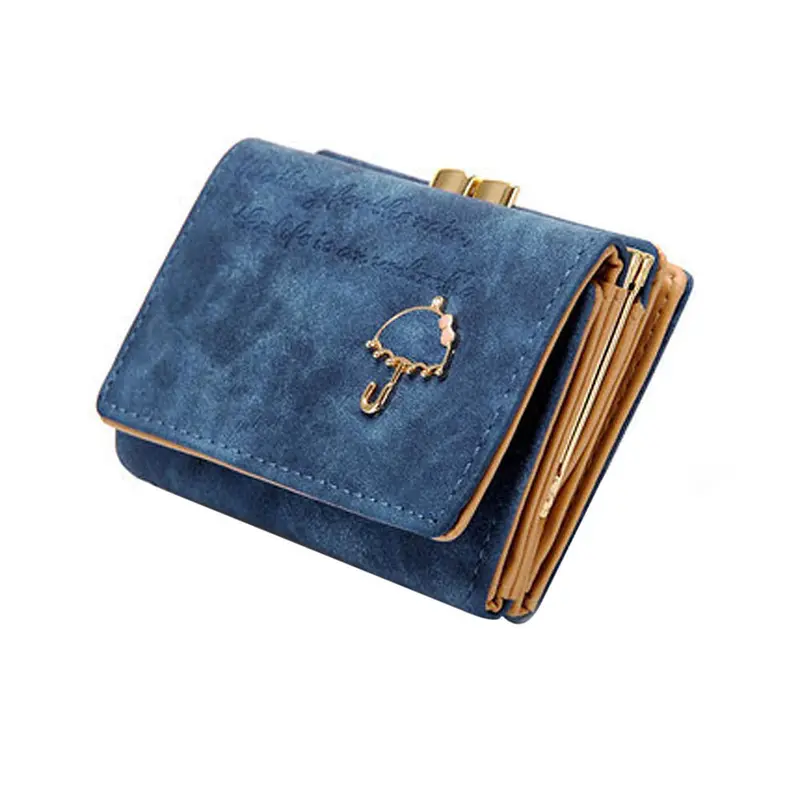 Luxury Women Umbrella Leather Wallet Button Clutch Purse Girl Short 2