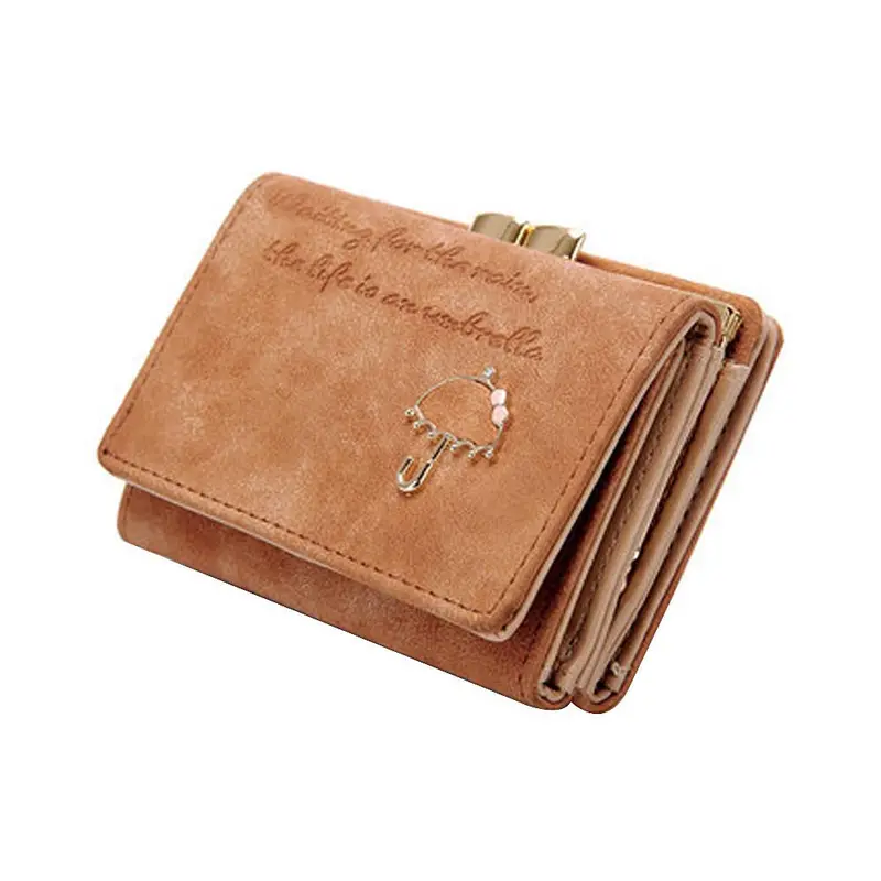 Luxury Women Umbrella Leather Wallet Button Clutch Purse Girl Short 3