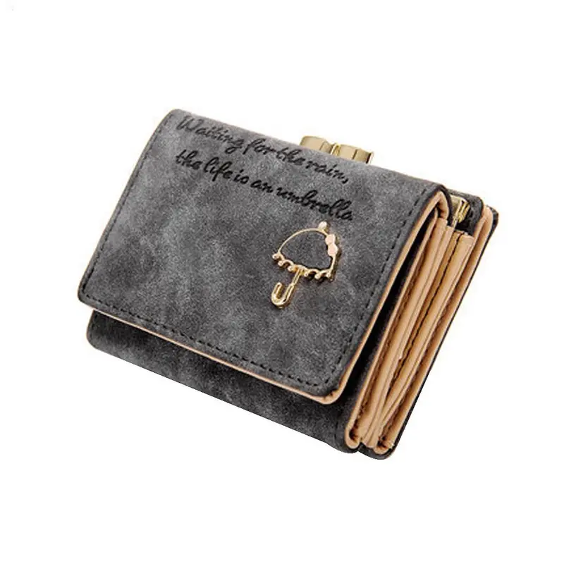 Luxury Women Umbrella Leather Wallet Button Clutch Purse Girl Short 5