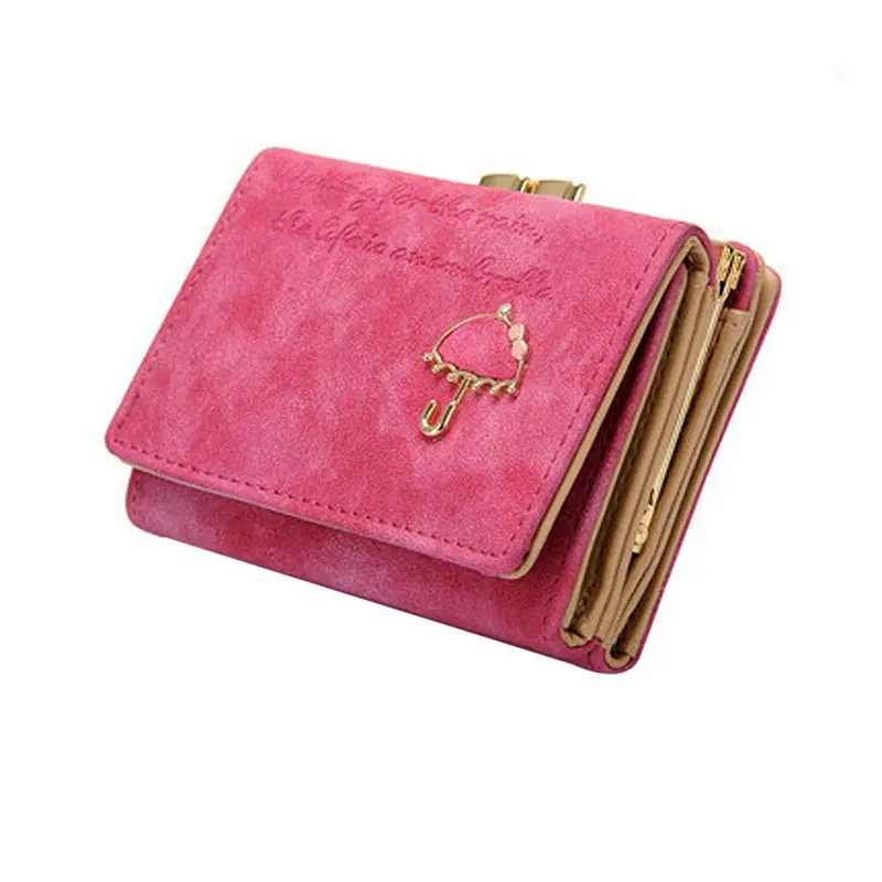 Luxury Women Umbrella Leather Wallet Button Clutch Purse Girl Short 6