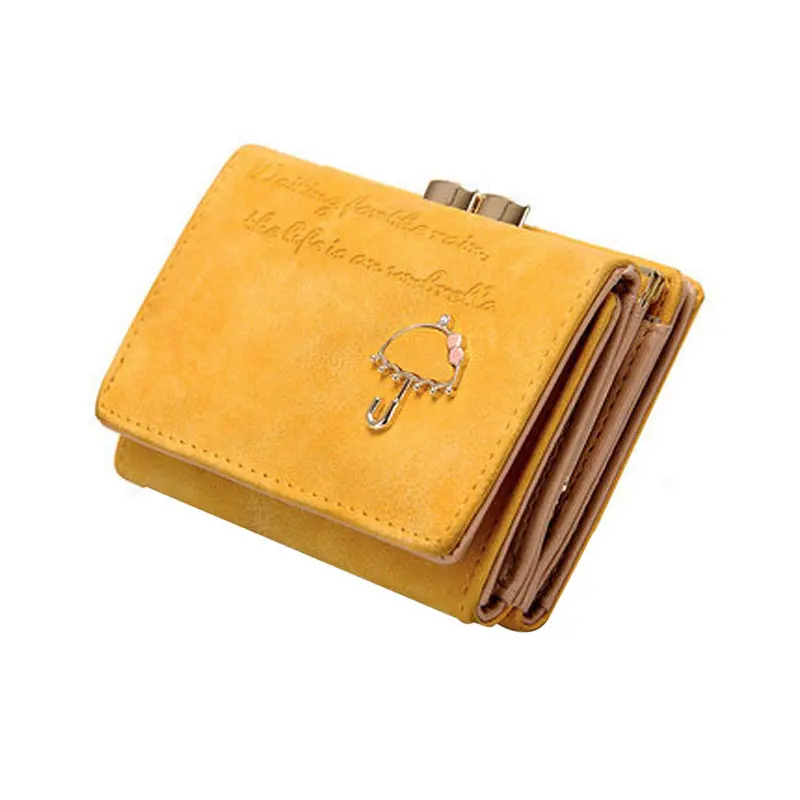 Luxury Women Umbrella Leather Wallet Button Clutch Purse Girl Short 8