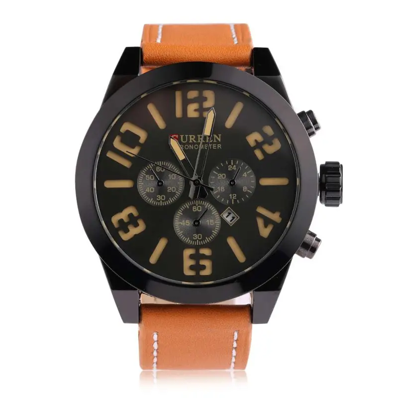 Luxurysports Quartz Watches Leather Band Waterproof With Calendar Wristwatches 1
