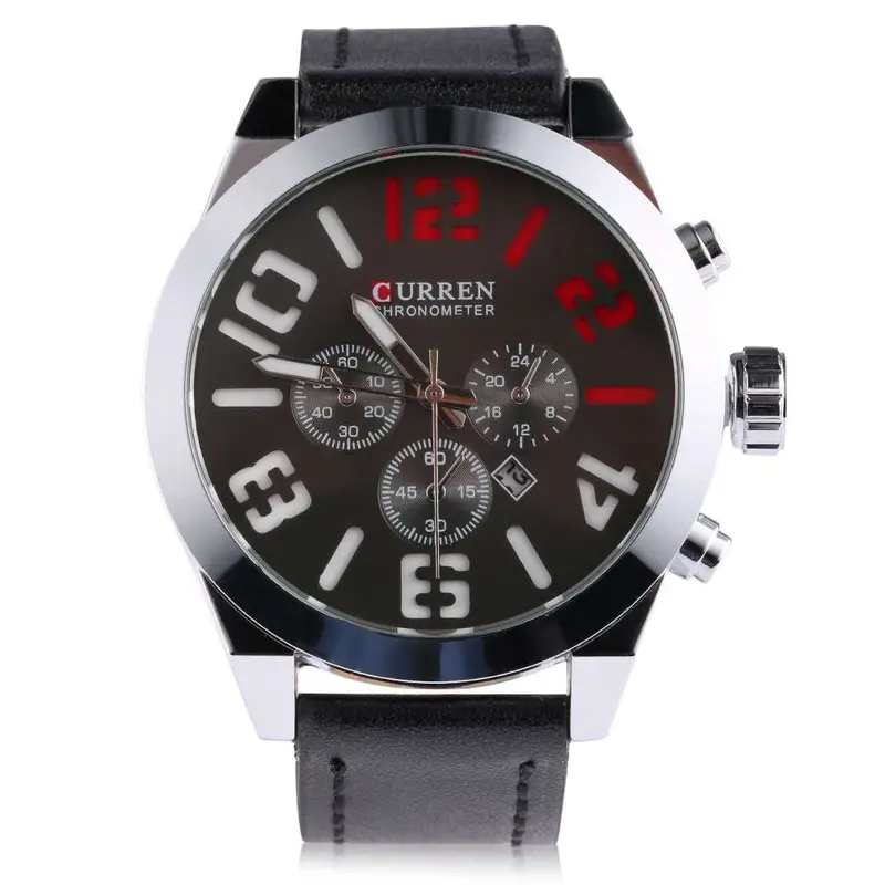 Luxurysports Quartz Watches Leather Band Waterproof With Calendar Wristwatches 4