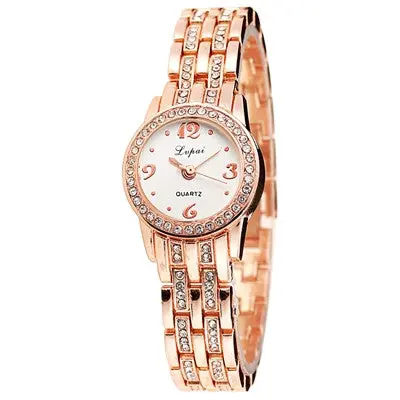 Lvpai Famous Women Bracelet Watch Gold Alloy Wrist Watches Women Dress Watches Thin Band Quartz Clock Relojes 1