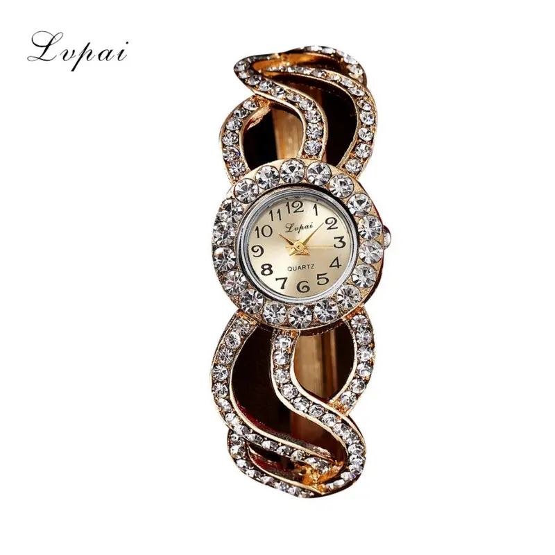 Lvpai Luxury Women Watches Bracelet Rhinestone Crystal Dress Clock Bangle Watch Famous Gift Relogio Feminino 2