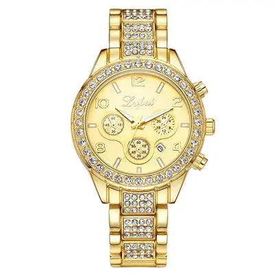 Lvpai Watches Women Bling Stainless Steel Crystal Bracelet Clock Girl Ladies Quartz Dress Watch Relogio 1