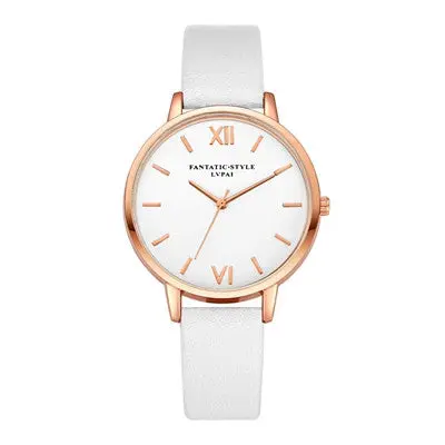 Lvpai Women Watches Dress Clock Relogio Feminino Pu Leather Band Simple Quartz Watch Montre 9