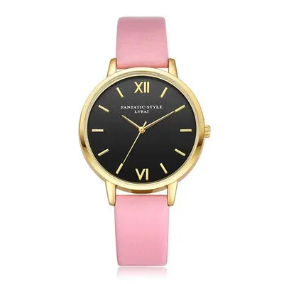 Lvpai Women Watches Dress Clock Retro Design Pu Leather Band Analog Quartz Watch Relogio Feminino 6