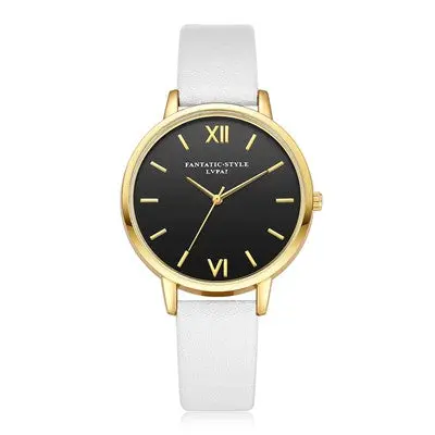 Lvpai Women Watches Dress Clock Retro Design Pu Leather Band Analog Quartz Watch Relogio Feminino 9