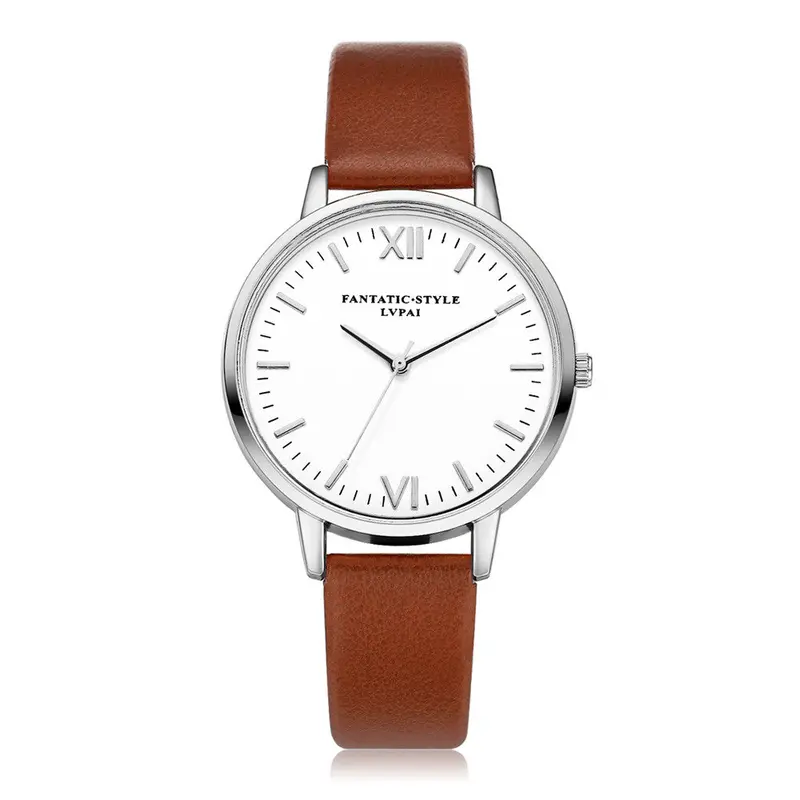 Lvpai Women Watches Relogio Feminino Retro Design Pu Leather Band Elegant Dress Clock Analog Quartz Watch 4