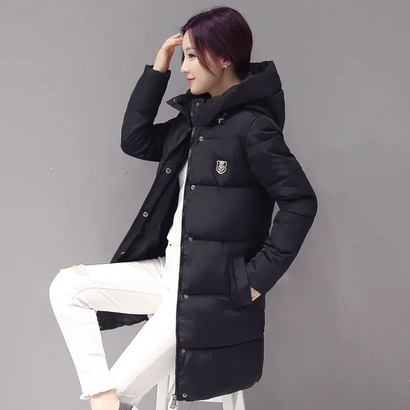 M-Xxxl Plus Size Women's Park Long Warm Down Coat Slim Women's Park With Hat Korean Jacket Coat 9