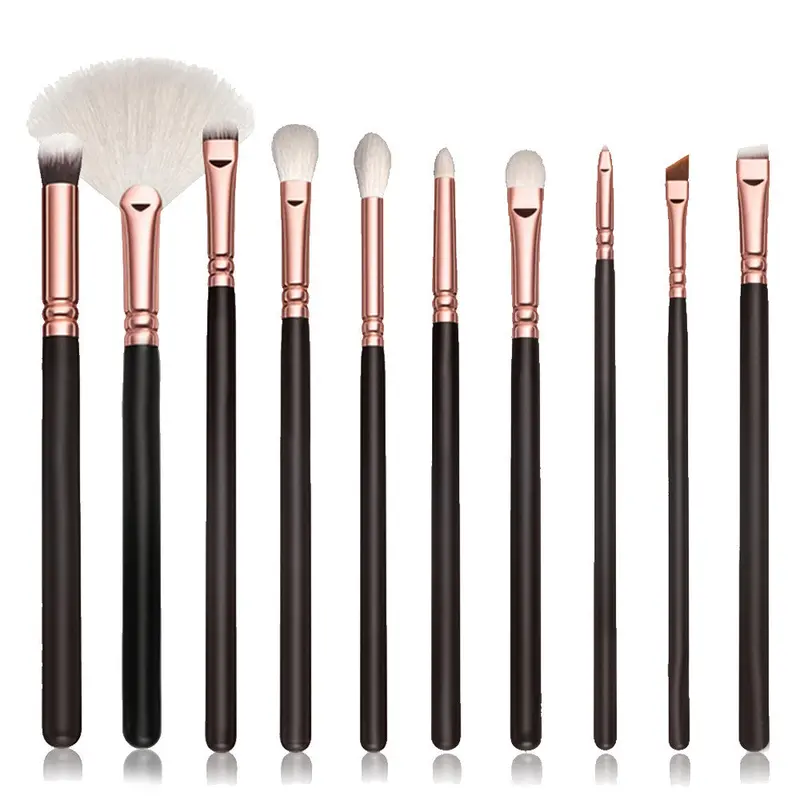 Maange 10 Pcs Eye Makeup Brushes Eyeshadow Blending Brush Powder Foundation Wood Rose Gold Ovale Make Up Brush Pinceaux Kit 1
