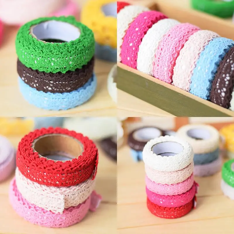 Magic Cotton Lace Roll Ribbon Knit Adhesive Tape Sticker Craft Decoration Fabric 69604 1