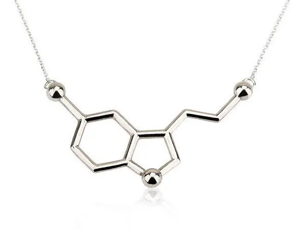 Magic Serotonin Molecule Necklaces Chemistry Pendant Necklace Party Gifts 30Pcs-N012 1