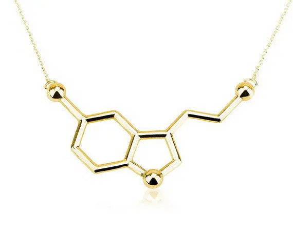 Magic Serotonin Molecule Necklaces Chemistry Pendant Necklace Party Gifts 30Pcs-N012 2