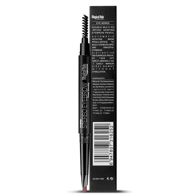Magical Halo Double Headed Extrusion Refills With Brush Rotary Automatic Pencil Waterproof Long Lasting Eyebrow Pen 4