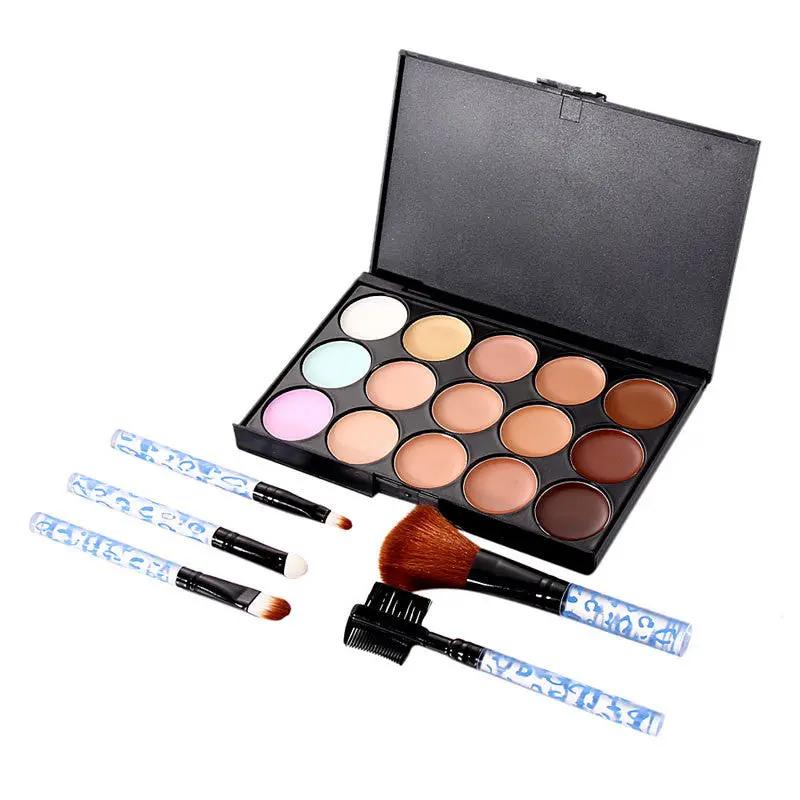 Makeup 15 Colors Concealer + 5 Pcs Makeup Brush Cosmetic Tool 1