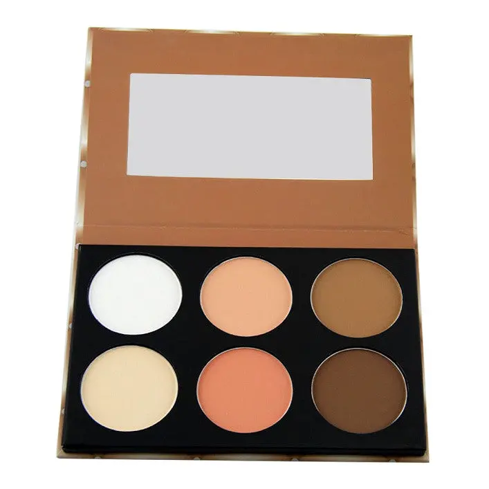 Makeup Face Contour Pressed Powder Foundation 6 Colors Blush Palette Nude Facial Cosmetic 1