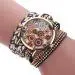 Malloom Watches Women Bracelet Dress Clock Flower Pattern Wrap Braided Pu Leather Quartz Watch Relogio Feminino 1