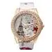 Malloom Women Watches Rhinestone Crystal Dress Clock Tower Pattern Pu Leather Band Quartz Watch Relogio Feminino 6