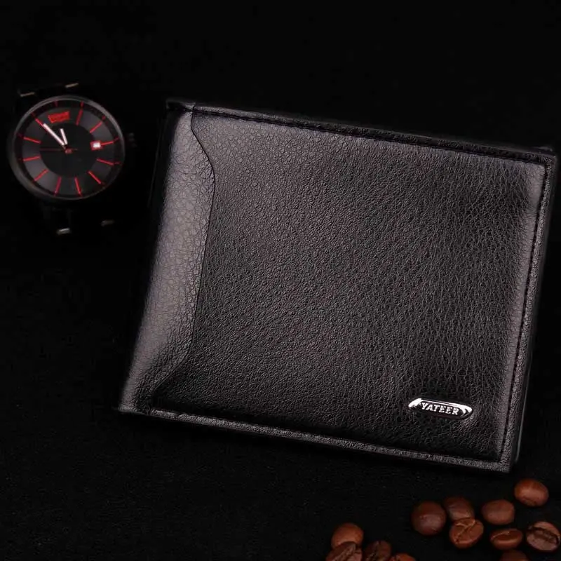 Man Wallets Crosssection Luxury Men Boys Wallets & Holders Simplicity Soft Surface Embossed Purse 1