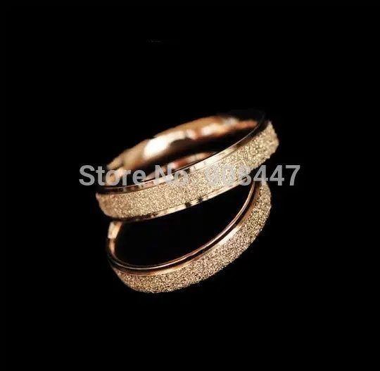 Matte Dazzling Simple Spot Pock Circle Ring Titanium Plating Shine,Grain Round Rings R146 2