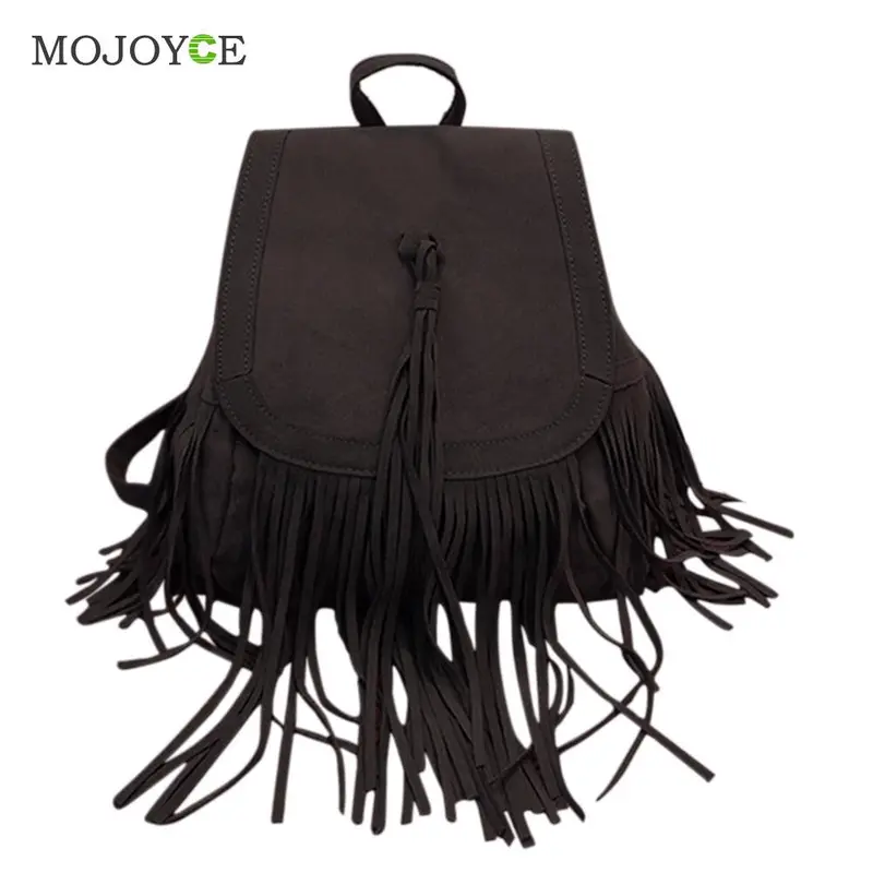 Matte Leather Tassel Backpack Women School Bags For Teenagers Backpacks For Teenage Girls Leather Backpack Mochila Feminina 4