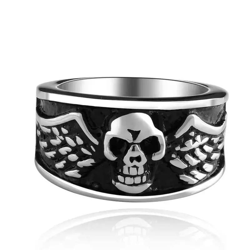 Maya Stainless Steel Engagement Ring Skull Fly Wing Men Ring Diy Mayar 13 2