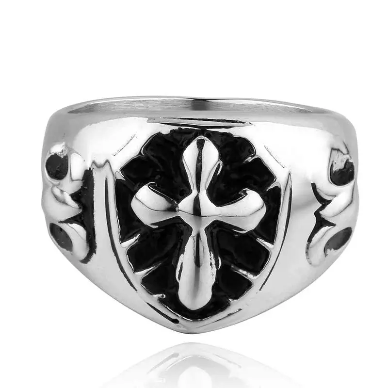 Maya Stainless Steel Rings For Men Mysterious For Black Cross Men Ring Accessories Mayar 2 1