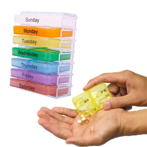 Medicine Weekly Storage Pill 7 Day Tablet Sorter Box Container Case Organizer 1