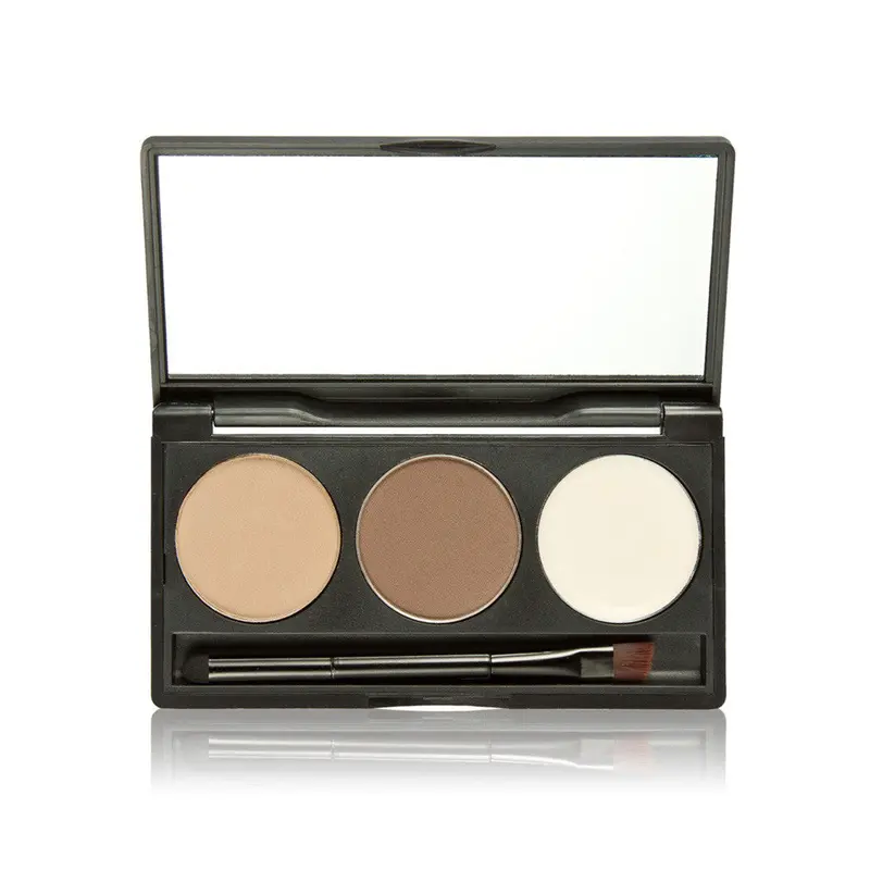 Meloision 3 Colors Waterproof Eyebrow Powder Eye Brow Palette Makeup Tool Kit With Brush Mirror Cosmetic Beauty Natural 1