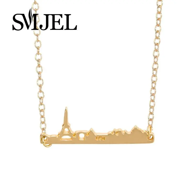 Memorial Paris City Pendants Necklaces Simple Landcape Necklace Gifts N024 1