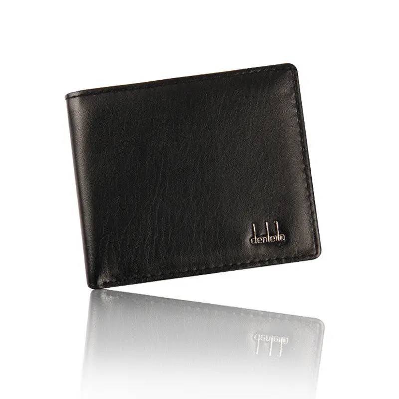 Men Bifold Business Wallet Id Credit Card Holder Purse Pockets Men Wallet Leather Vintage Money Bag 1