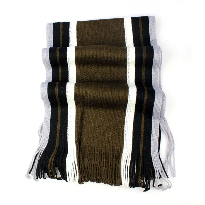 Men Boys Scarves Casual Warm Stripe Print Knitting Man Leisure Scarf Shawls Outdoor Wraps 2