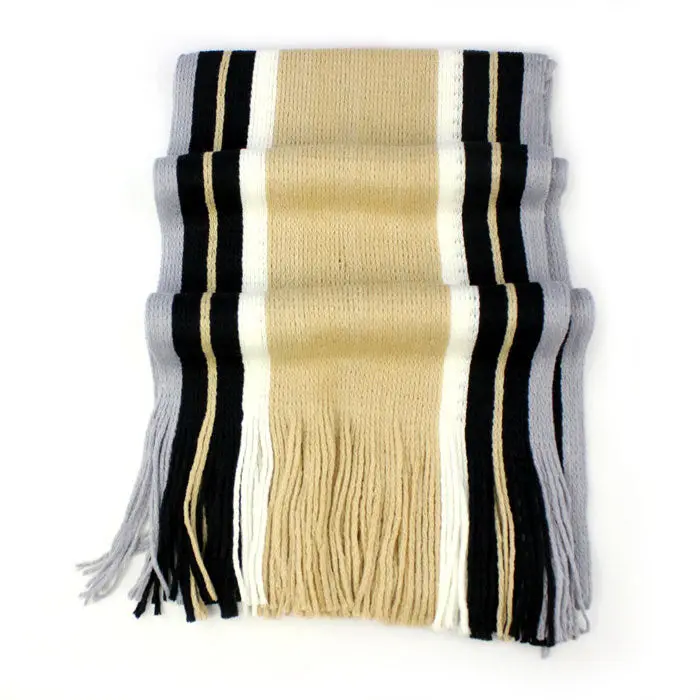 Men Boys Scarves Casual Warm Stripe Print Knitting Man Leisure Scarf Shawls Outdoor Wraps 4