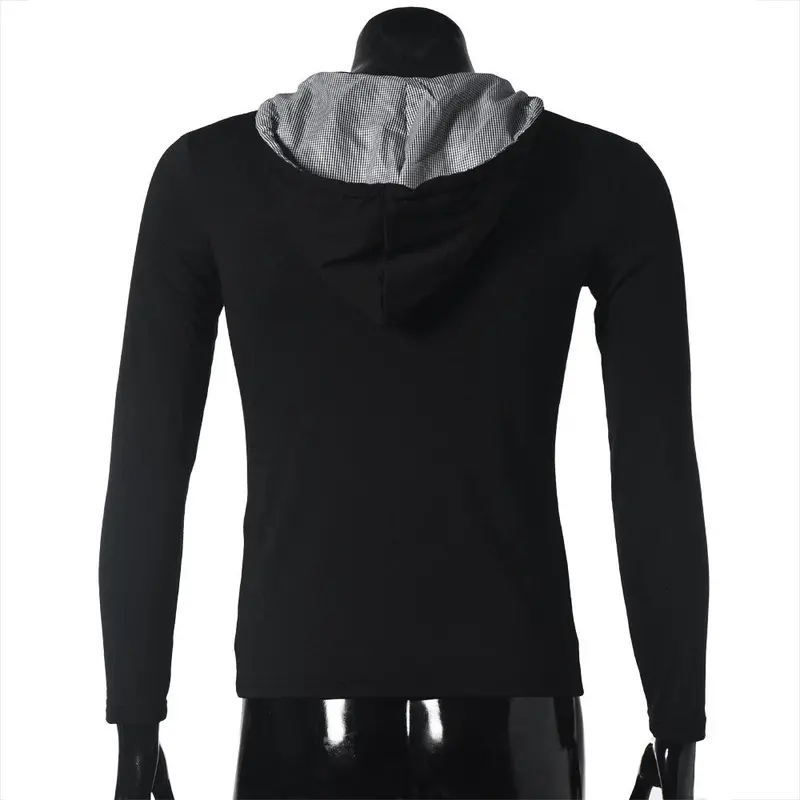 Men Button Design Front Long Sleeve Camiseta Plus Size Xxl Men Casual Tshirt Slim T Shirt Tees / Tops 9