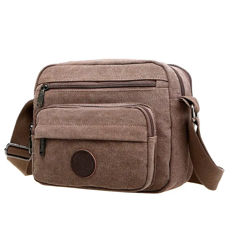 Men Canvas Vintage School Satchel Messenger Military Shoulder Travel Leather Wallet Schoolbags 1