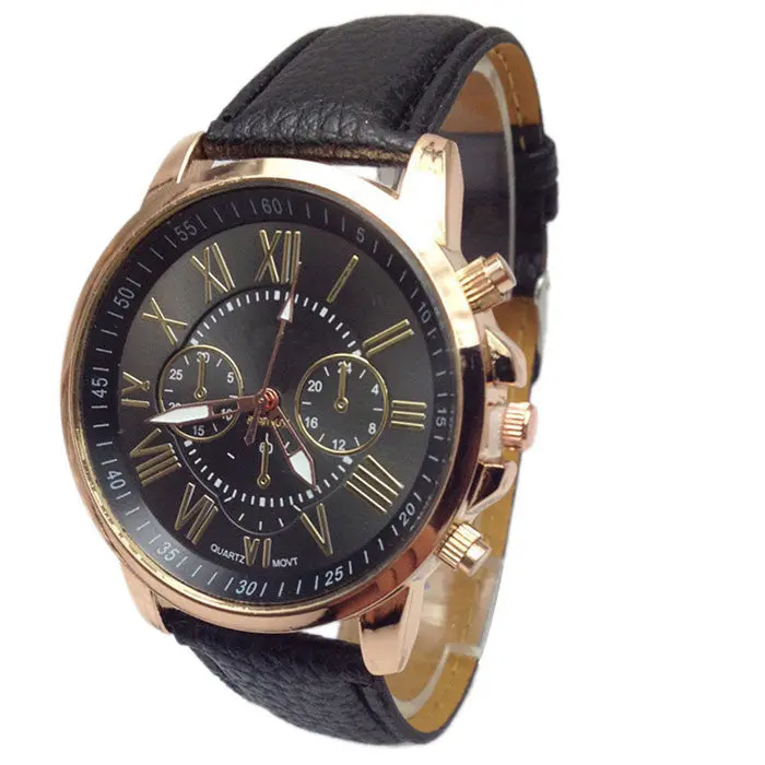 Men Casual Stylish Numerals Faux Leather Stylish Quartz Watch Montre Women Watches Orologio Uomo 1