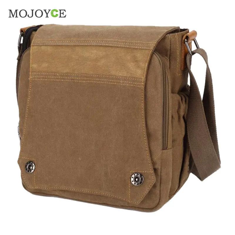 Men Fashion Canvas Bag Handbag Tote Shoulder Bag Khaki Shoulder Crossbody Bag Large Capacity Totes For Travel Rucksack 1