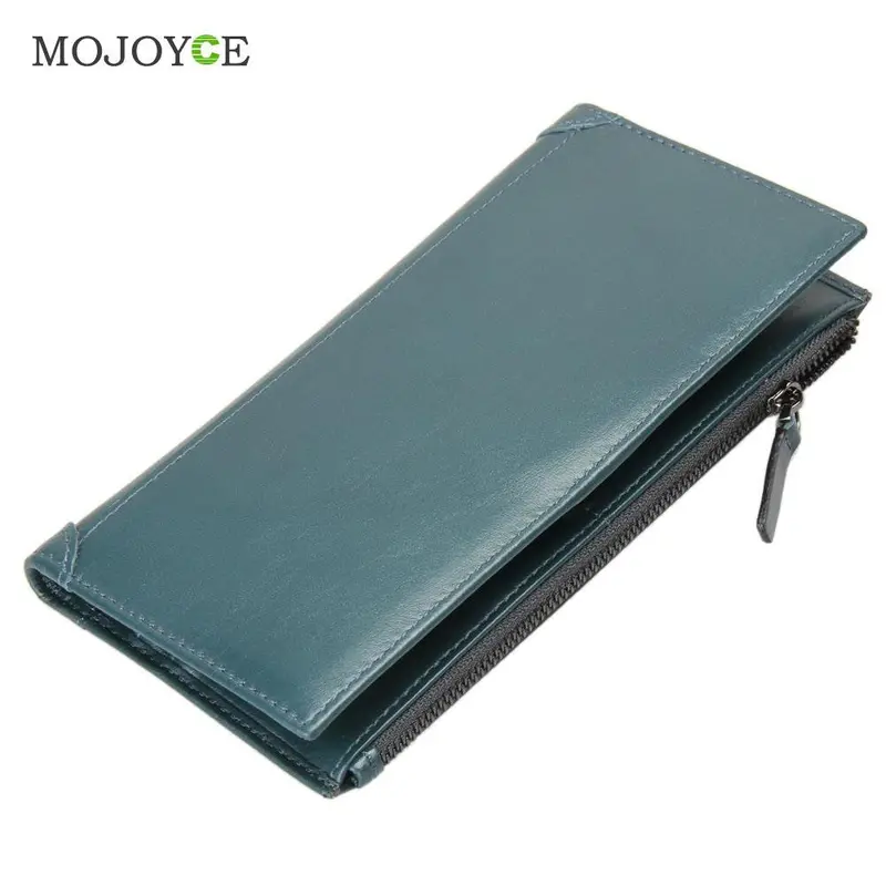 Men Genuine Leather Long Fasion Zipper Wallet Credit Card Purse 2