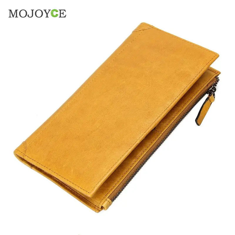 Men Genuine Leather Long Fasion Zipper Wallet Credit Card Purse 3