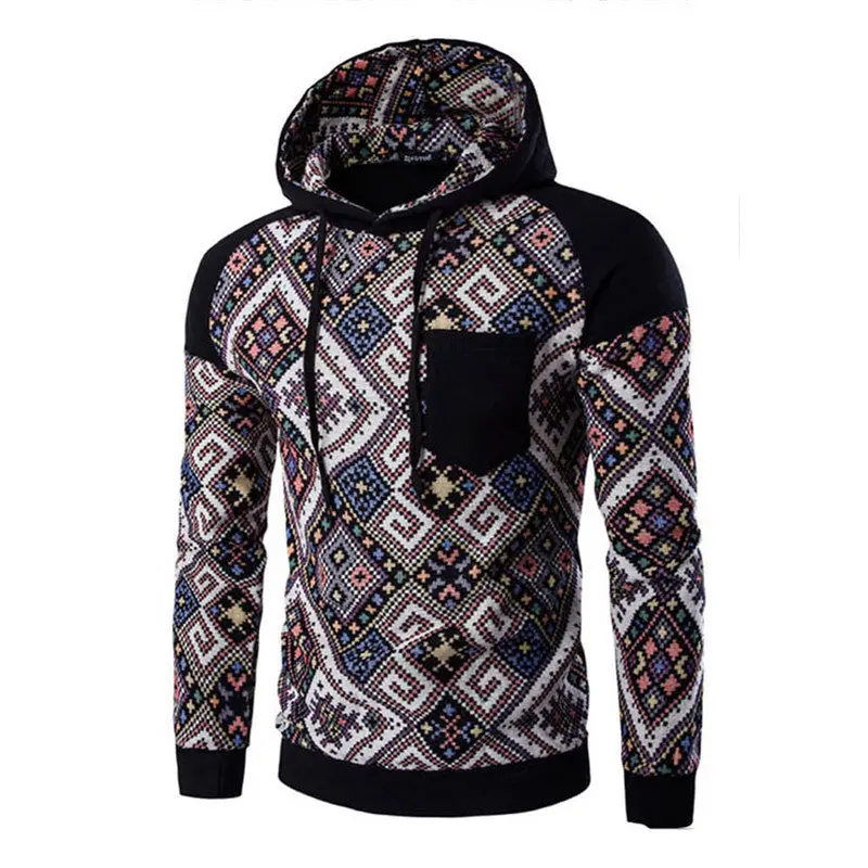Men Jacket Men Cotton Retro Long Sleeve Hoodie Hooded Sweatshirt Tops Jacket Coat Outwear Clothingplus Size 1
