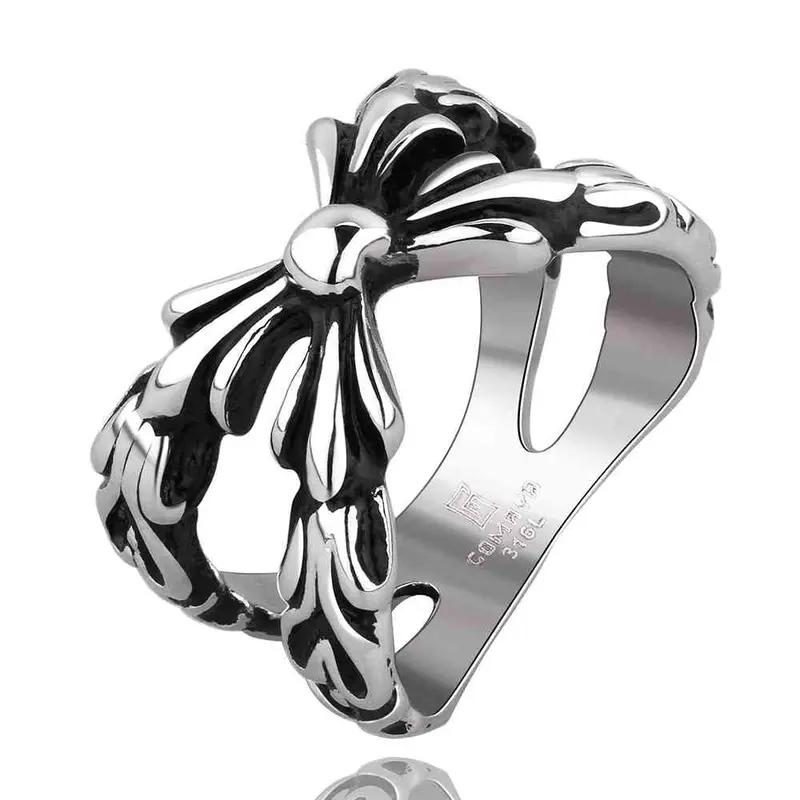 Men Jewelry Mens Stainless Steel Ringblack Cool Bow Finger Rings Mayar  4 1