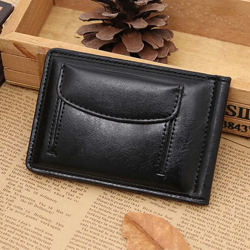 Men Leather Card Cash Receipt Holder Organizer Bifold Wallet Purse Coin Purse Pouch Id Card Dollar Package 1
