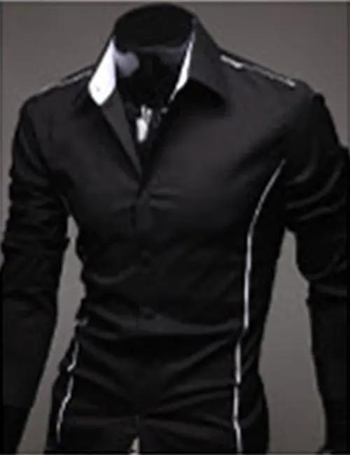Men Luxury Casual Slim Fit Stylish Long Dress Shirts 3 Colors 5 Size 1