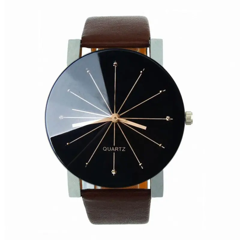 Men Luxury Quartz Dial Clock Pu Leather Wrist Watch Round Case Wrist Watches Watch 4
