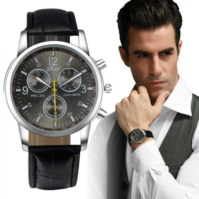 Men Luxury Watches Leather Military Watch Casual Business Quartz Wristwatches Relojs Montre 1