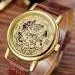 Men Mechanical Watches Gold Top Luxury Doublesided Hollow Business Military Army Clock Pu Leather Relogio Masculino 1