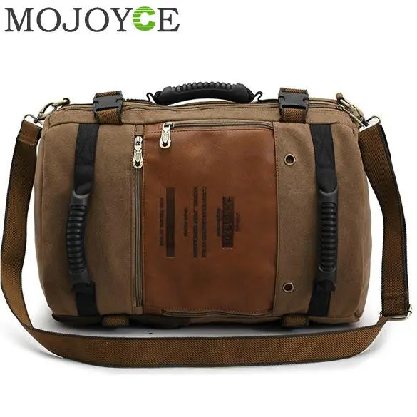 Men Multipurpose Large Shoulder Bag Canvas Backpack Dark Khaki Famous Mens Tote Bags Fashion Military Army Travel Men Large Bag 1