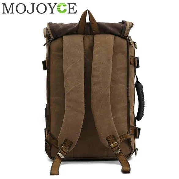 Men Multipurpose Large Shoulder Bag Canvas Backpack Dark Khaki Famous Mens Tote Bags Fashion Military Army Travel Men Large Bag 2